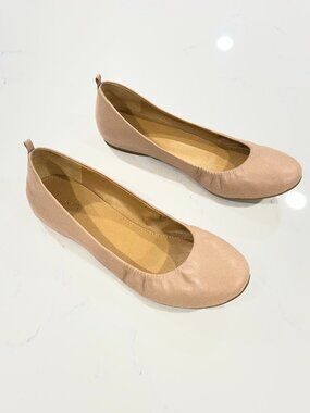 J. Crew Anya Leather Nude Ballet Flats Size 8